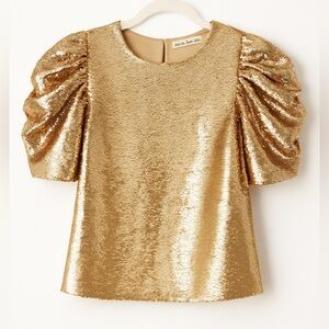 Ulla Johnson Gold Sequin Blouse